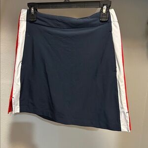 Lady Hagen Navy Mini Skirt with Red and White Accents